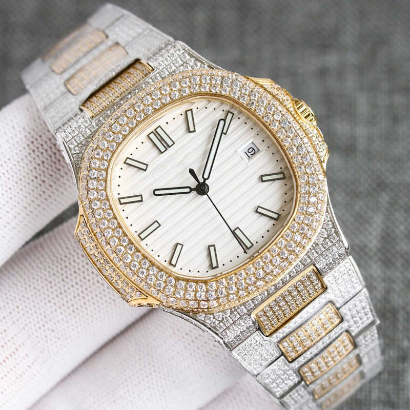 

2023DI3N Wristwatches Diamond Watch Casual Mens Watch Automatic Mechanical WristWatch 40mm Stainls Steel Strap Sapphire Life Waterproof Montre de luxe, Color 4