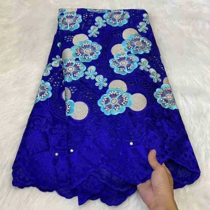 

Fabric New Design African Swiss Cotton Lace Fabric Nigerian Dry Voile Lace Switzerland For Wedding Asoebibella Dress Materials J220909