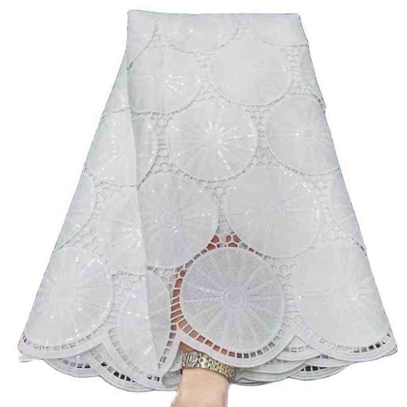 

Fabric Luxury American White Sequins Guipure Cord Lace Fabric Italian Evening Dress Bridal Lace Fabric J220909