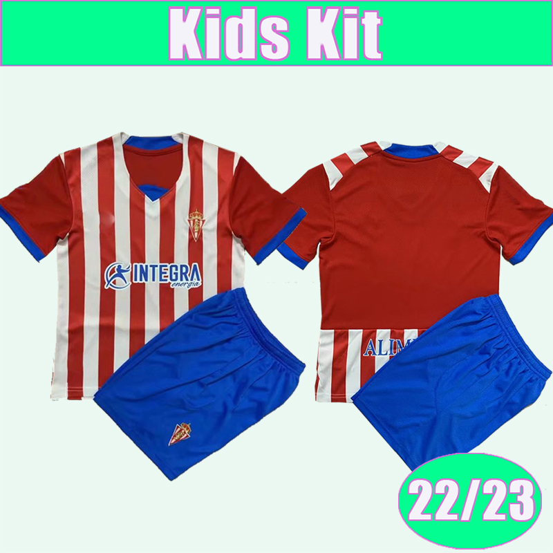 

22 23 Kids kit Soccer Jerseys Sporting de Gijon V.CAMPUZANO G.ROSAS JONY Home Red Football Shirts Child Suit Uniforms, Tz10337 22 23 home no socks