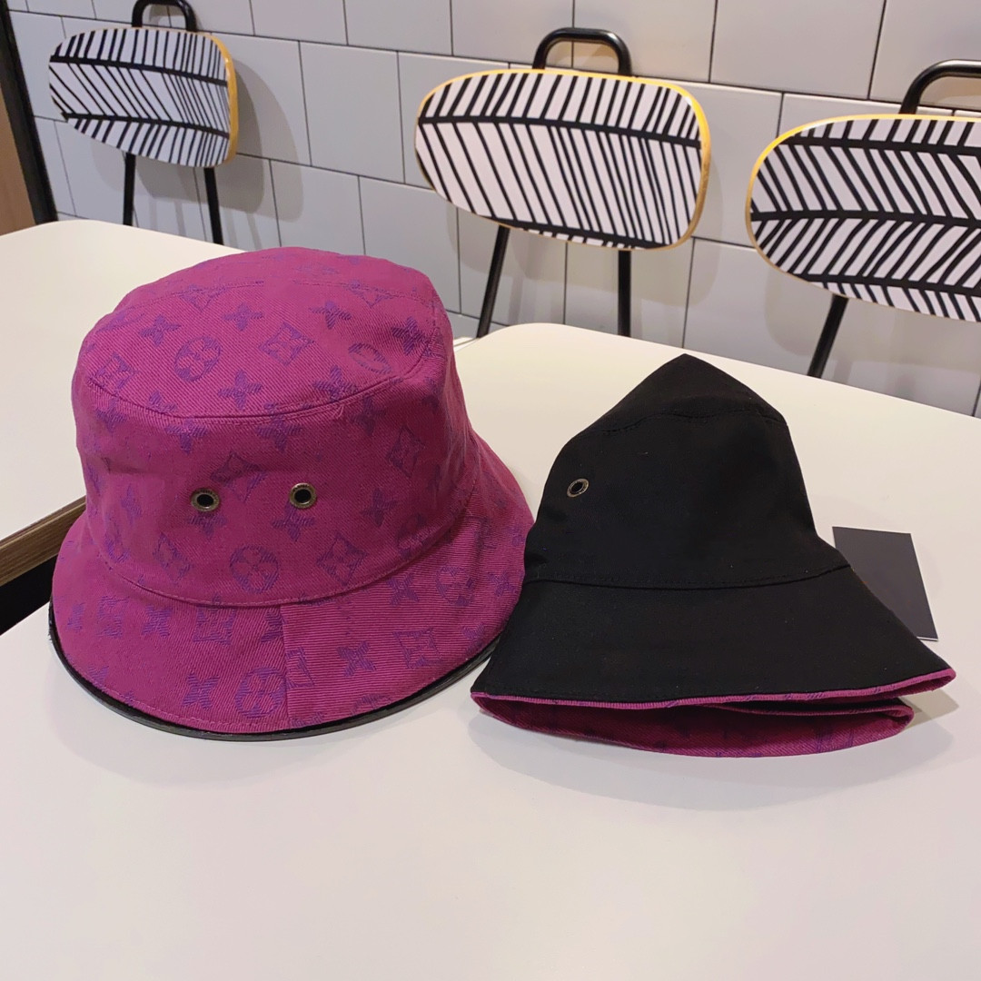 

Fashion designer double-sided fisherman hat pattern alphabet basin hats sunscreen sun cap summer casual wear, With logo