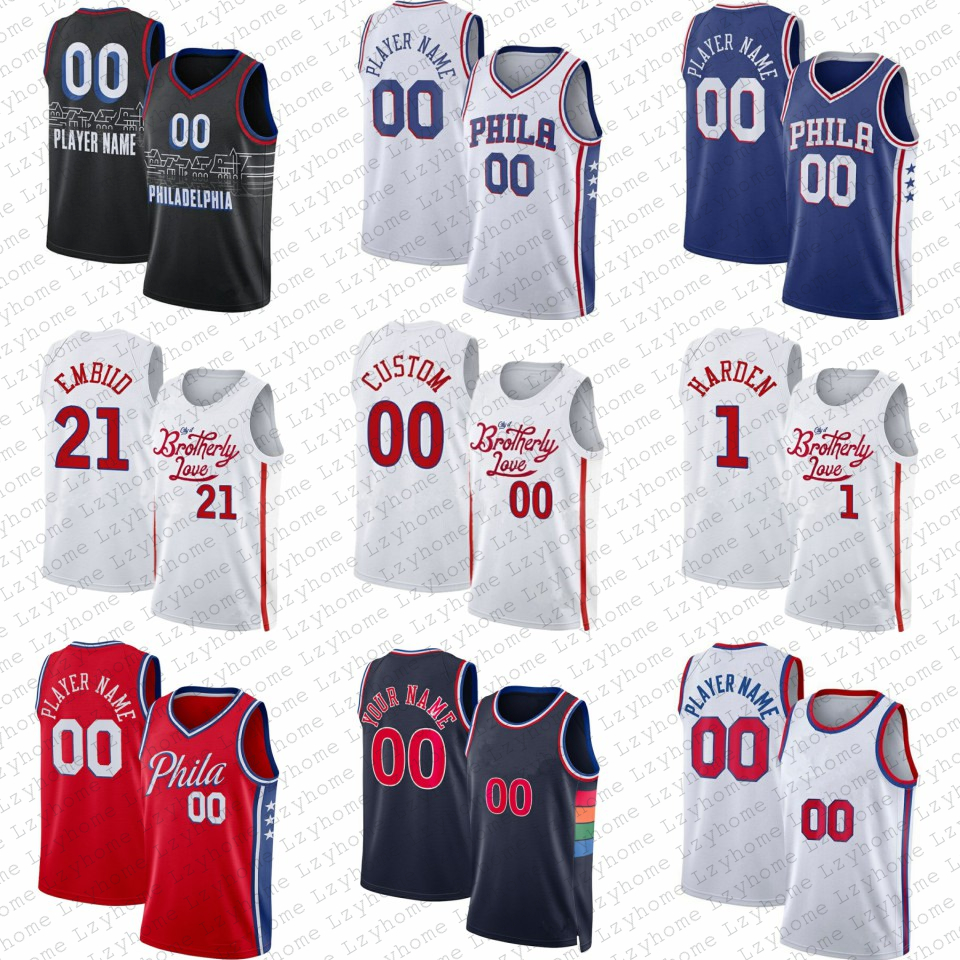 

Basketball Jerseys Maxey Philadelphias 76er Shake Milton PJ Tucker Matisse Thybulle Tobias Harris Joel Embiid James Harden Custom Tyrese., Mens
