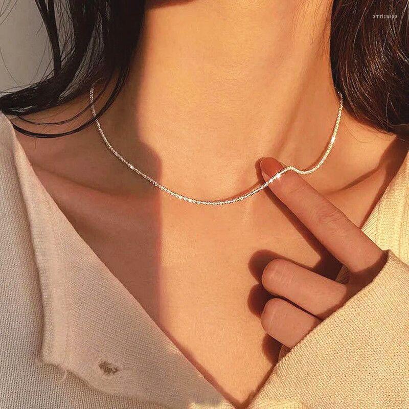 

Choker Temperament Silver Diamond Short Necklace For Women Design Clavicle Girls Chain Fashion Luxury Jewelry