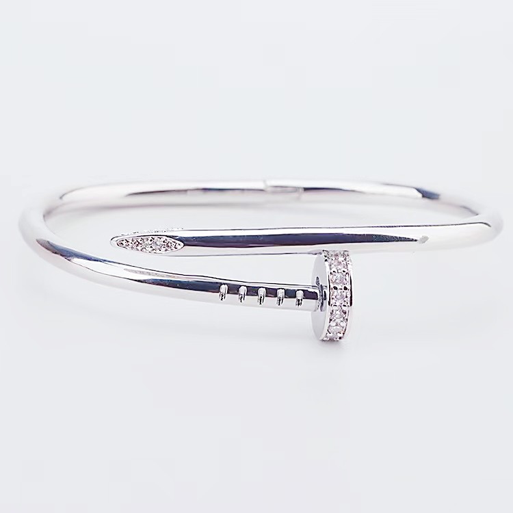 European and American Fashion Nail bangle 18K Gold Unisex Couple Cuff Wedding Bracelet 316L Titanium Jewelry-image-811063472