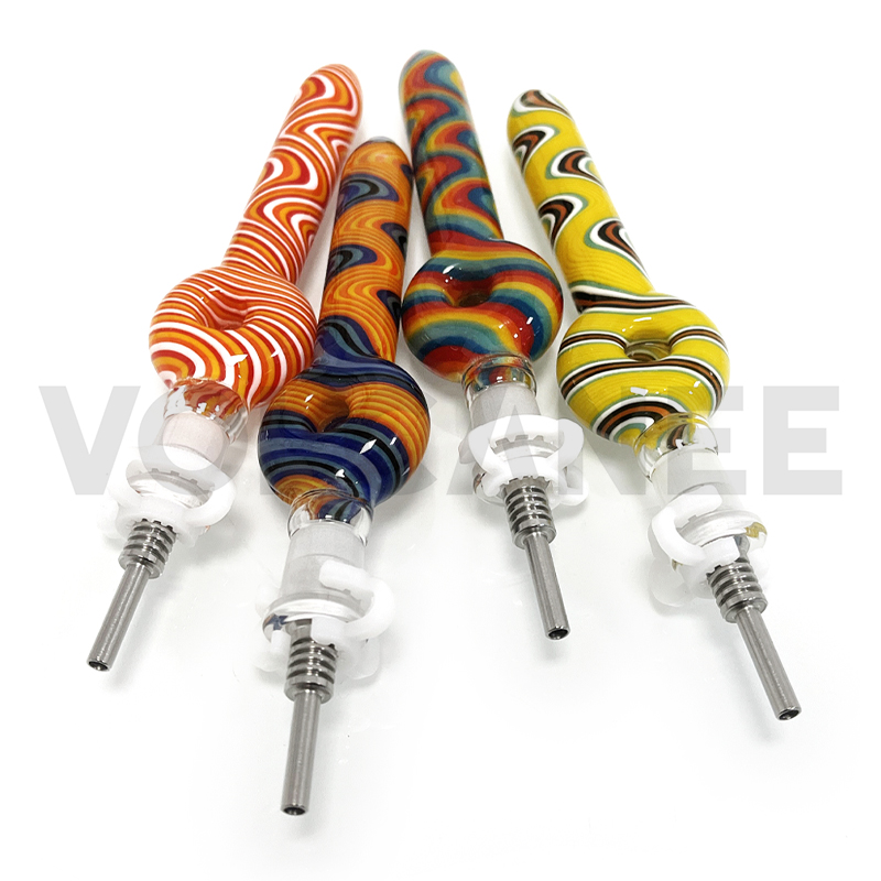 

Smoking Glass NC Kit with Titanium Tips Nectar Collector Kits Straw Oil Rigs Silicone Smoking water pipe dab rig