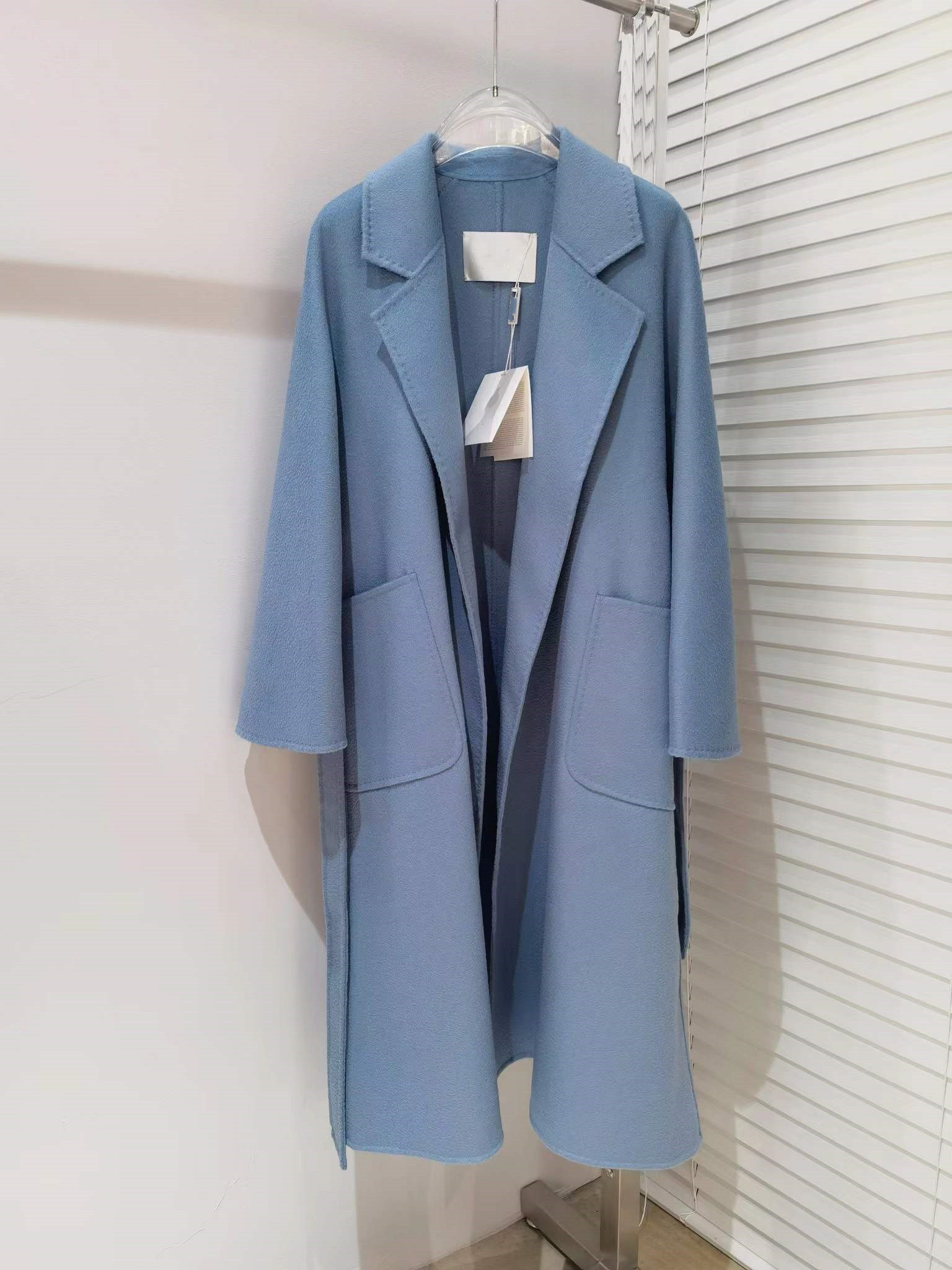 

Milan Runway Women' Wool & Blends 2022 New Autumn Winter Lapel Neck Long Sleeve Designer Coat Brand Same Style Outerwear 1019-1, Picture color