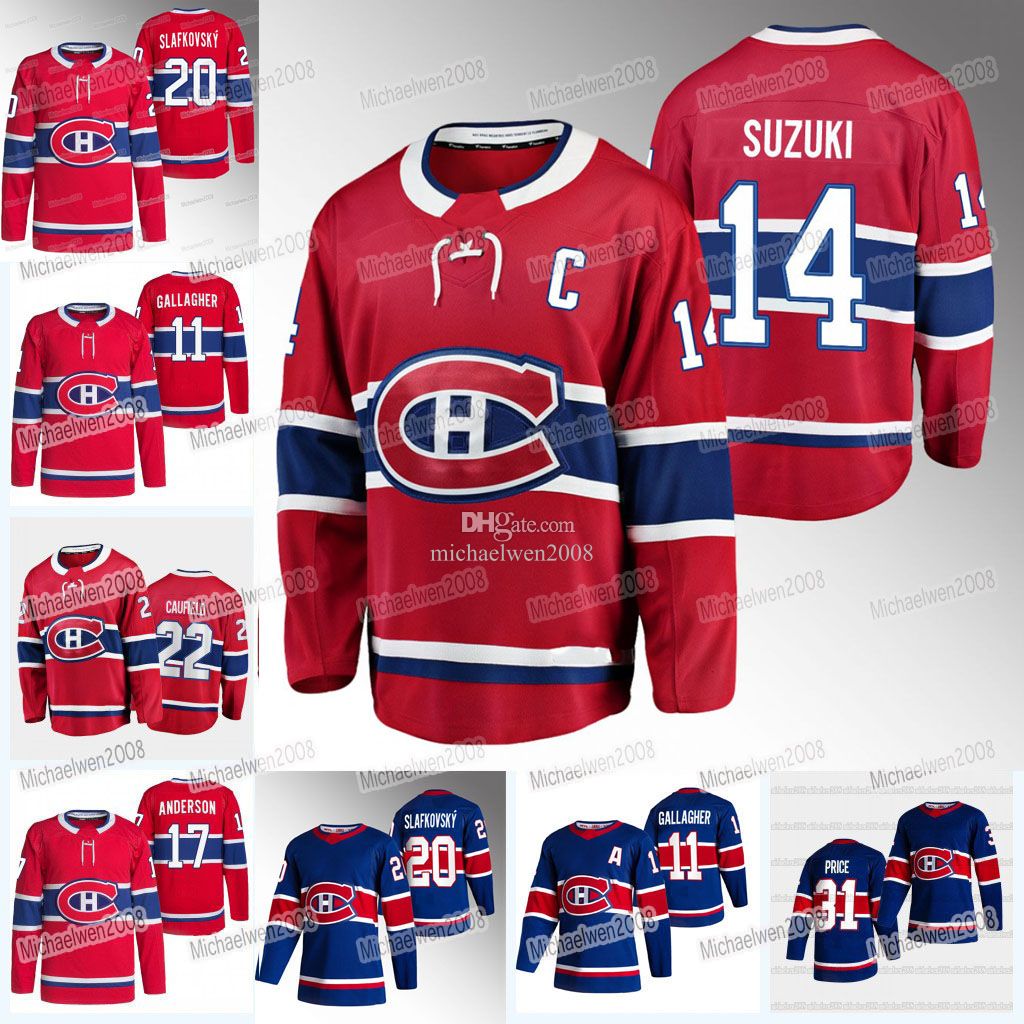 

Nick Suzuki Captain Jersey 2022 Draft Juraj Slafkovsky Canadiens Kirby Dach Cole Caufield Brendan Gallagher Josh Anderson Jonathan Drouin Jo, Youth