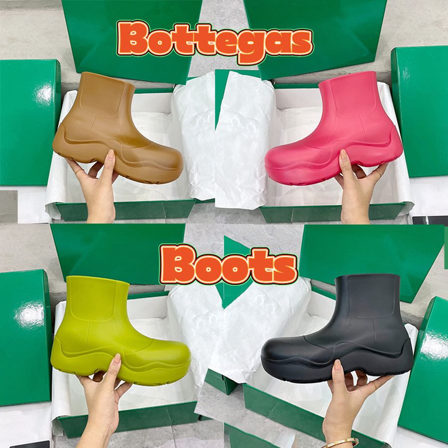

Ankle Boots Designer Shoes Boot Top Rubber Puddle Booties Height Increase 6.5Cm Black Walking Ankle Casual Thick Bottom Jute Hollyhock Kivi Men Women
