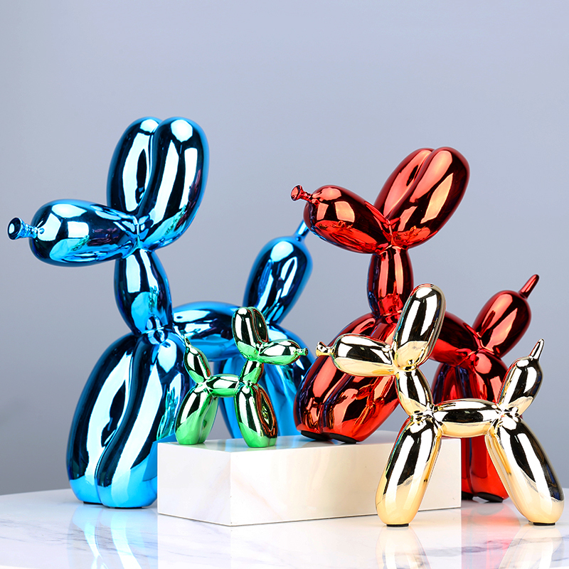 

Decorative Objects Figurines Nordic Resin Dog Crafts electroplating balloon dog sculpture home decorations room desktop animal decor Ornament 221019
