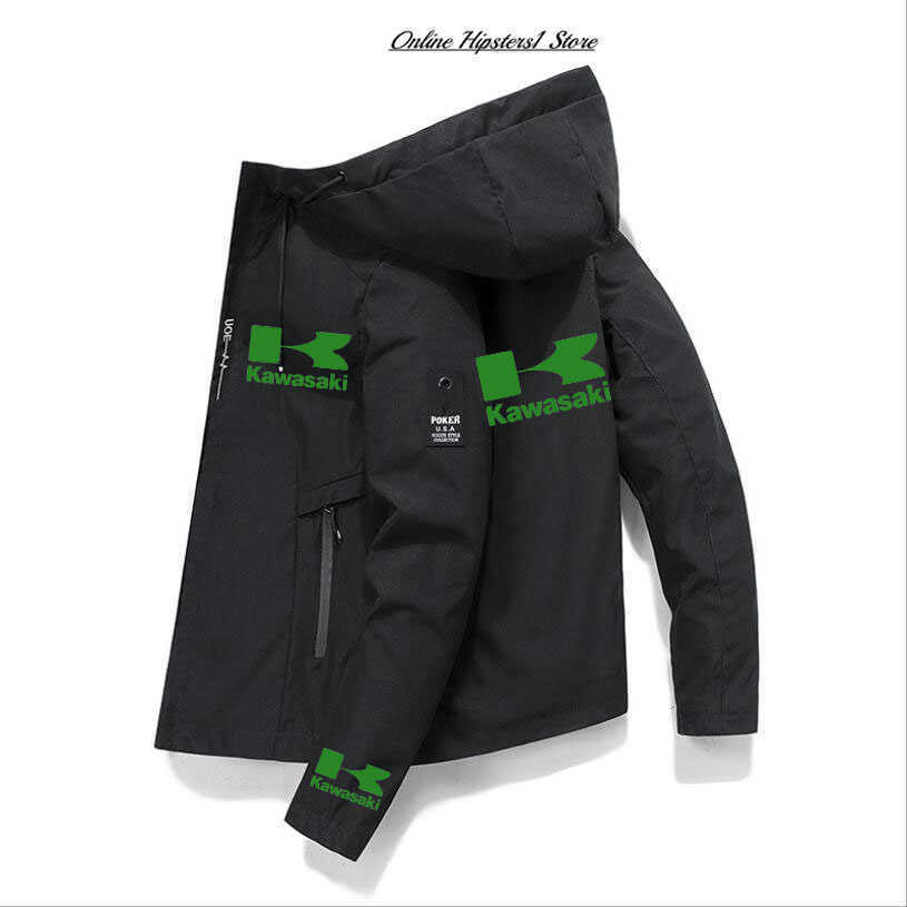

Men's Jackets 2022 Spring Kawasaki Men Hoodie Sleeve Casual Fashion Windbreaker Windproof Clothing Outwear Biker Adventure Clothin Jacket T221017, 21
