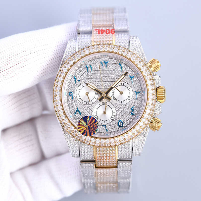 

Wristwatches Diamond Mens Watch 40mm Arabic Numerals Sapphire Automatic Mechanical Watch Stainls Steel Strap Life Waterproof Dign Wristwatch Montre De, Color 5