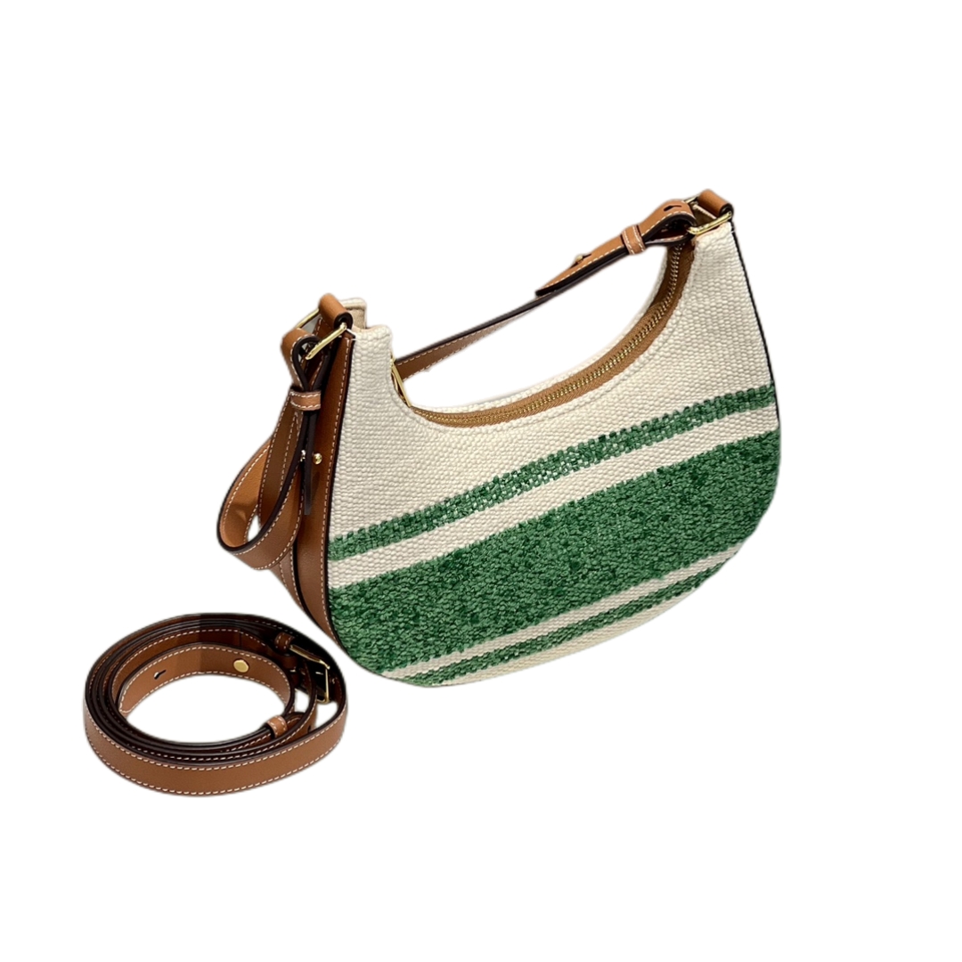 

Designer High-Quality Wool Moon Bag Colorblocked With Leather Shoulder Straps Underarm Bag Ladies Small Fresh Wallet, Style 3 - green