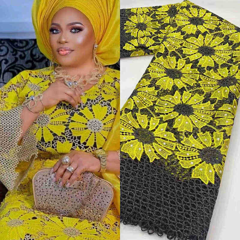 

Fabric Hot Designer White African Wedding Dress Cord Lace Guipure Lace Fabric For Nigerian Bridemaid J220909