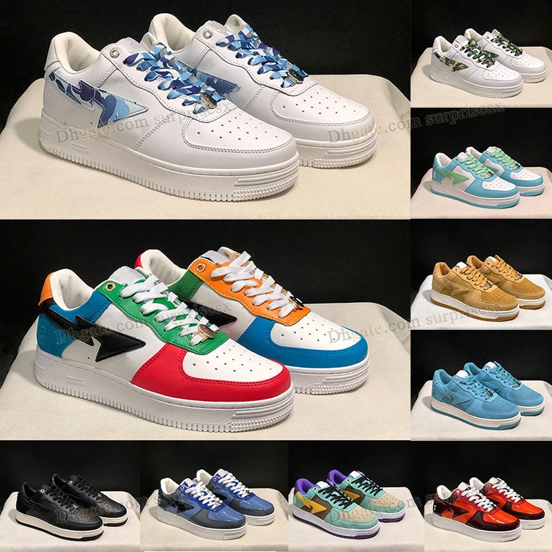 

bapes tar bapestas bapes baped running shoes mens womens fashion flat casual sneakers aaa quality unc abc camo blue green panda black white pink trainer designer, Bapes23