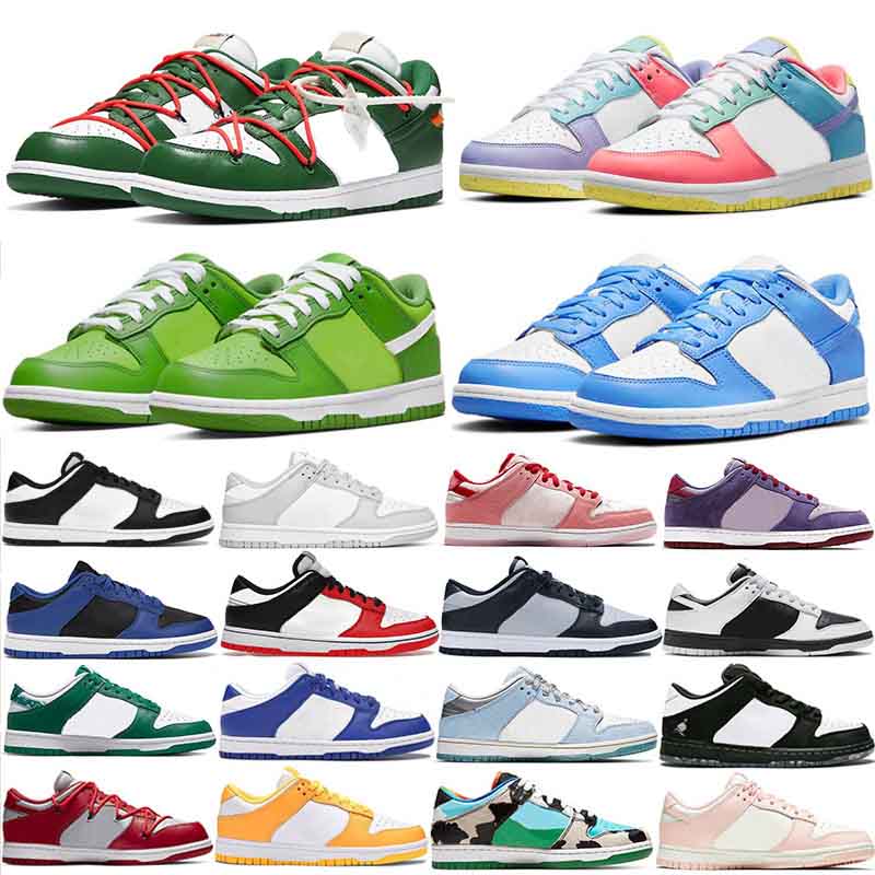 

2022 Men Women shoes Casual sneakers White Black Panda Grey Fog UNC GAI Varsity Green Laser Orange Syracuse Mummy Coast Candy mens flat trainers Eur 36-48, Box