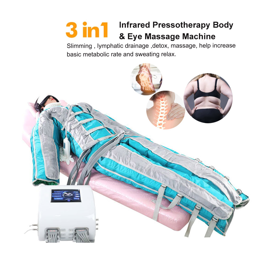 3 In 1 Far Infrared Full Body Massager Portable Heating Air Pressure Physical Treatment Pressotherapy Lymphatic Drainage Machine For Body Slimming