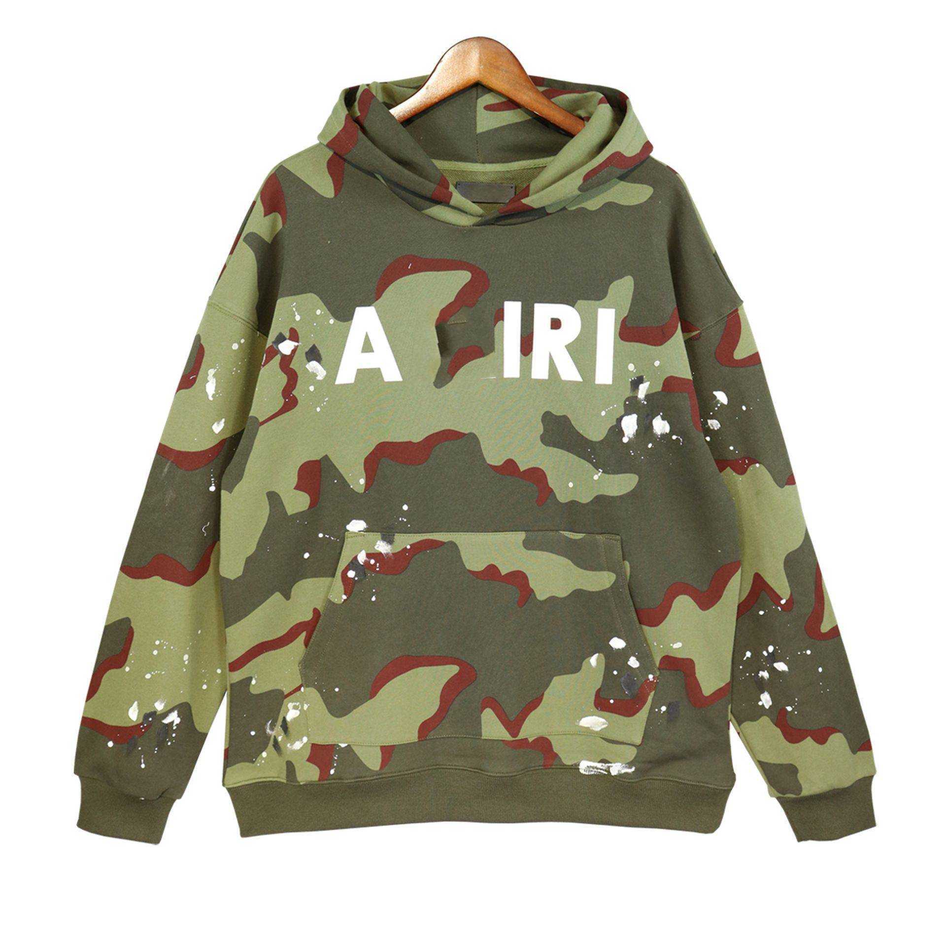 

Brand Luxury Hoodies Camouflage Hooded Sweater Men And Women Spray Paint Speckle Classic Letter Long Sleeve Hoodie