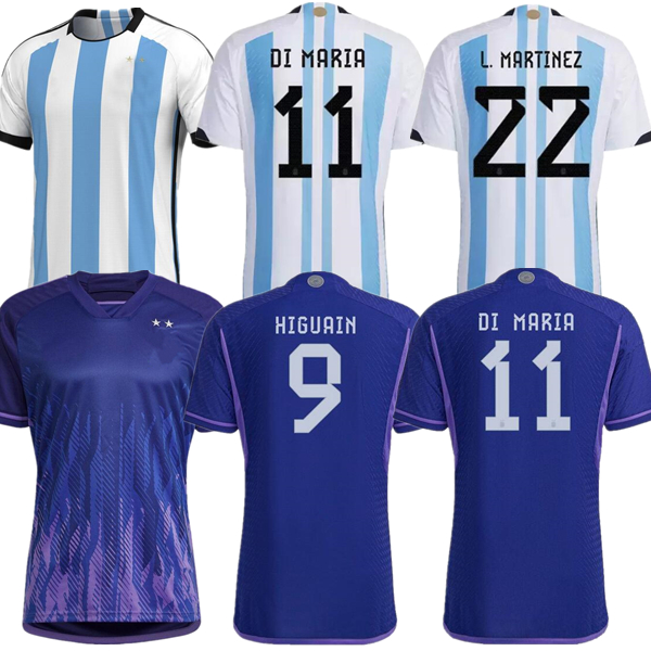 

Player Fans Version Argentina Soccer Jersey 22 23 Home Away Football Shirts 2022 MESSIS DYBALA DE PAUL DI MARIA National Team MARADONA Men Kids kit uniforms Socks