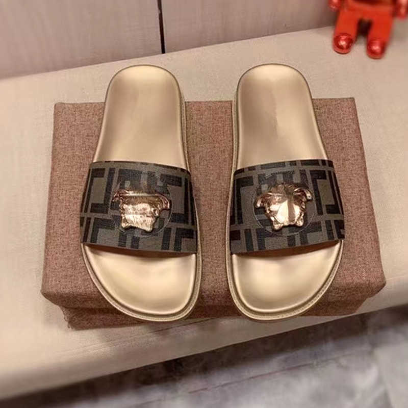 

Shoes Beach 2022 High quality Letter Old Flower Metal Thick Bottom Drag, Silver