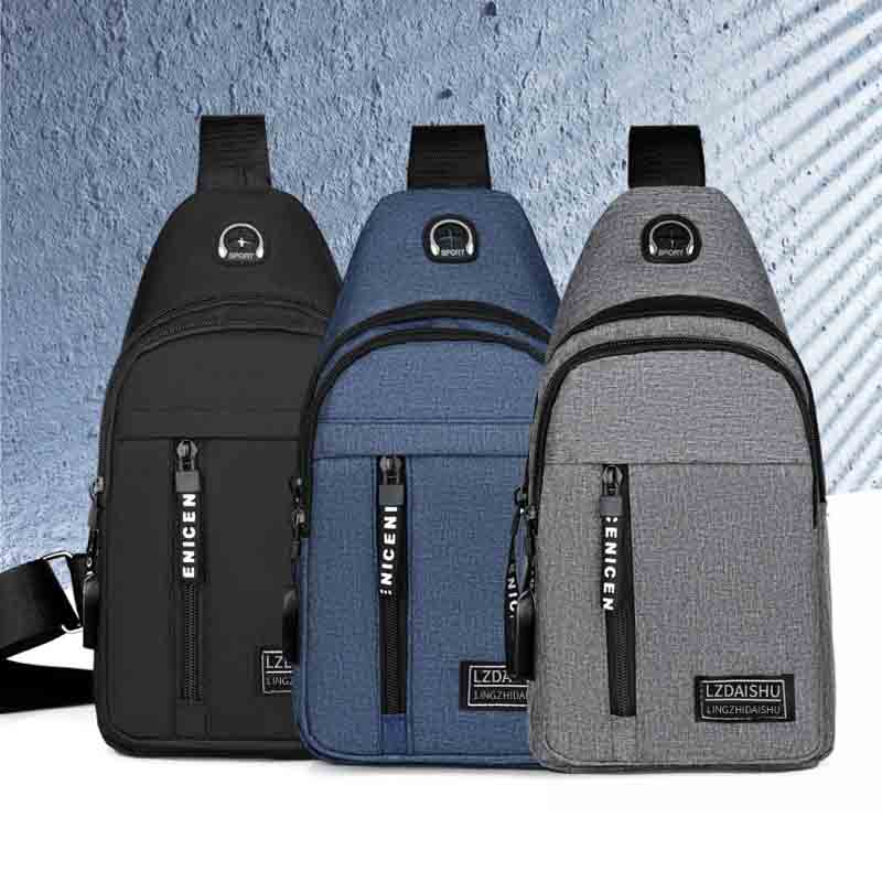 

Canvas Mens chest Bag Fashion Men Handbag Shoulder Bags satchels messenger bags Man handbags Backpack zipper nylon cloth fashionable wear resistant Crossbody MM, Black