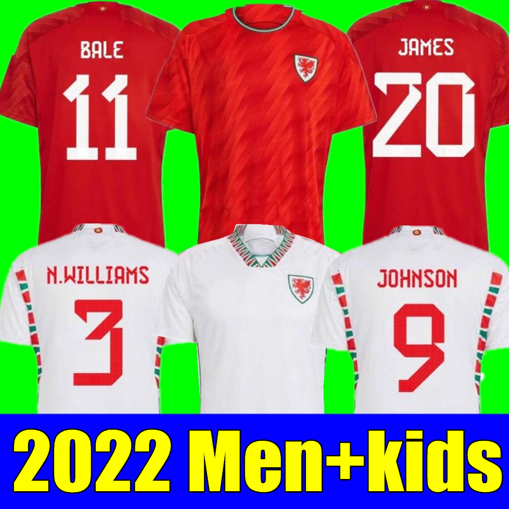 

Wales soccer jerseys 2022 world cup BALE Welsh football shirts Men kids kit JOHNSON JAMES N.WILLIAMS RODON T.ROBERTS CABANGO LEVITT MOORE THOMAS jersey, Away