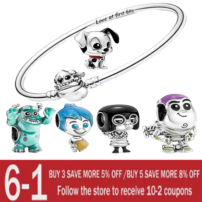 

925 Sterling Silver Dangle Charm Women Beads High Quality Jewelry Gift Wholesale Pixar Collection Buzz Lightyear Bead Fit Pandora Charms Bracelet DIY