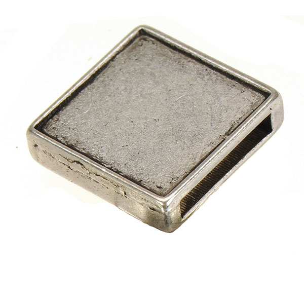 

beads charms metal antique silver slide alloy square diy cabochon set fashion jewelry findings for leather bracelets 13mm wide hole 18mm 50pcs