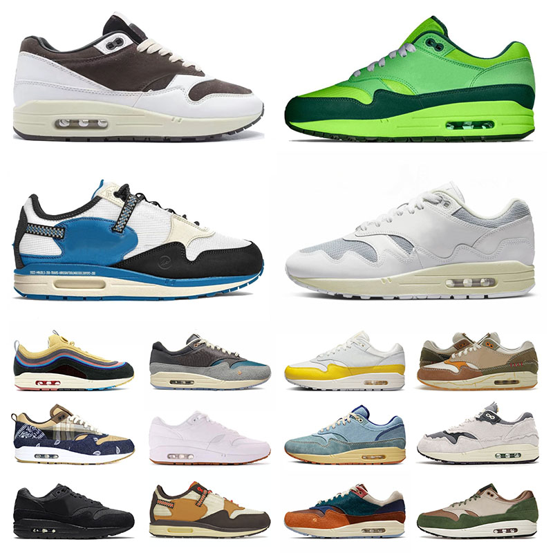 Air Maxs 1 87 Mens Womens Running Shoes Patta Waves 1 Oregon Duck Ts x Fragment Baroque Brown Sean Wotherspoon Sports Sneakers Trainers Big Size