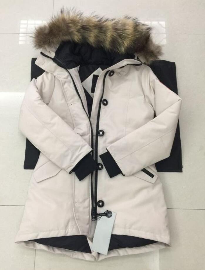 Women's down jacket outdoor coat Doudoune Hooded Fur Parkas Classic warm windproof thick black parka women coats White duck down size XS-XL