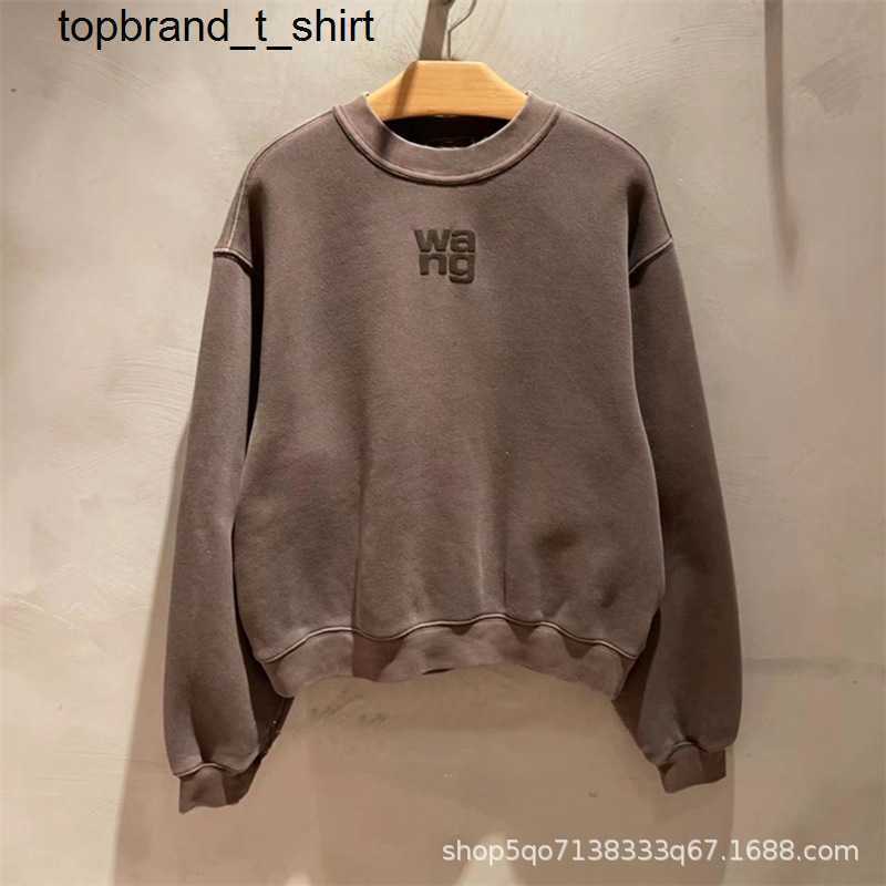 Men's Hoodies designer Sweatshirts alexanders Winter Loose Letter Printing Plush Solid Pullover Sweater wangs Long Sleeve Men's Women&#-image-811109971