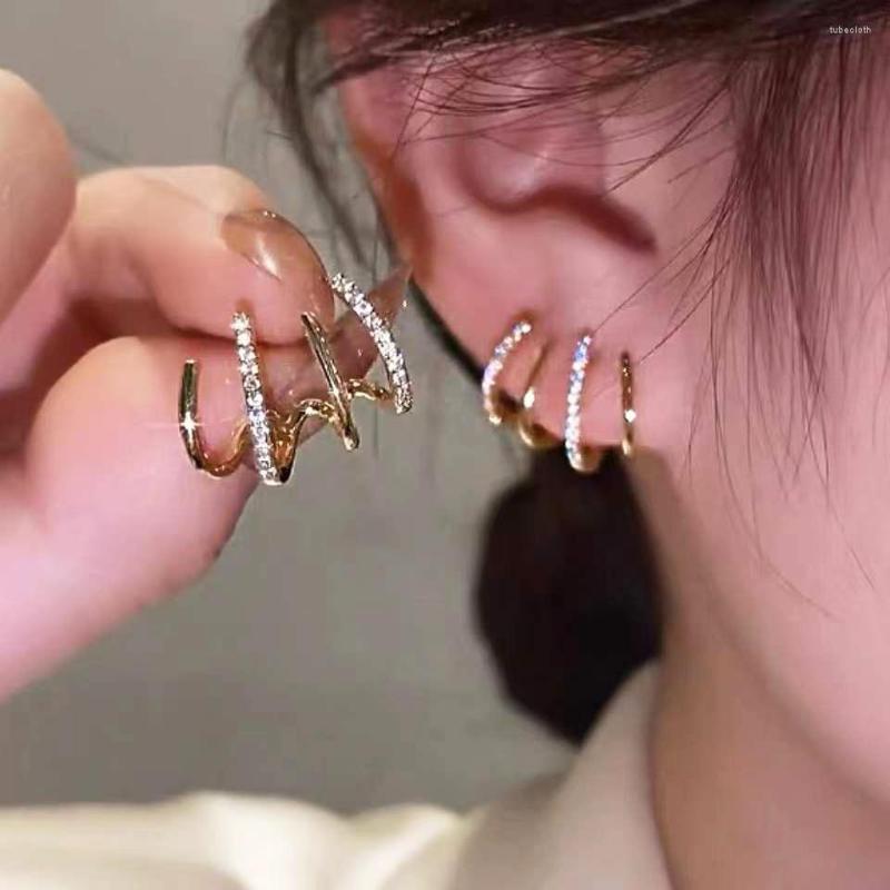 

Stud Earrings Fashion Crystal For Women Simple 2022 Girls Four Claw Diamond Vintage Brincos Female Jewelry Accessories