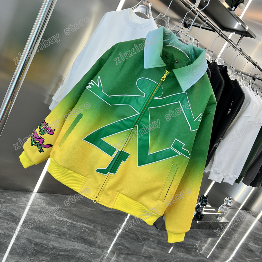 

xinxinbuy Men designer Coat Leather Jacket panther Embroidery long sleeve women Black blue M-3XL, Multi