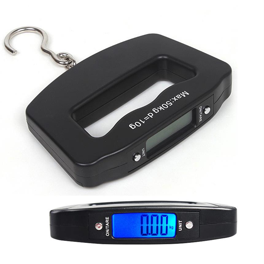 

50kg 10g LCD Digital Electronic Hand Held Hook Luggage Hanging Fish Scale Backlight Balance Weighing Pocket Portable Scale265d