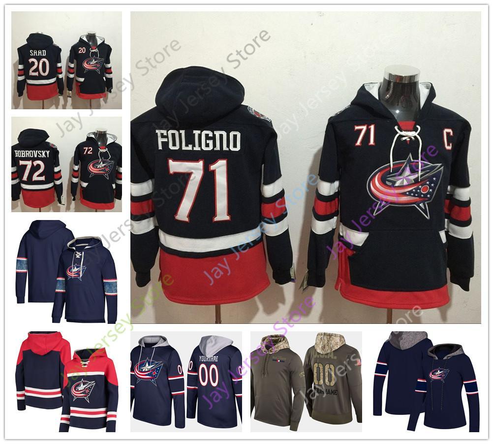 

College wear Custom COLUMBUS BLUE JACKETS Ice Hockey Hoodies Cam Atkinson Boone Jenner Seth Jones Oliver Bjorkstrand Zach Werenski Artemi P, Same as picture