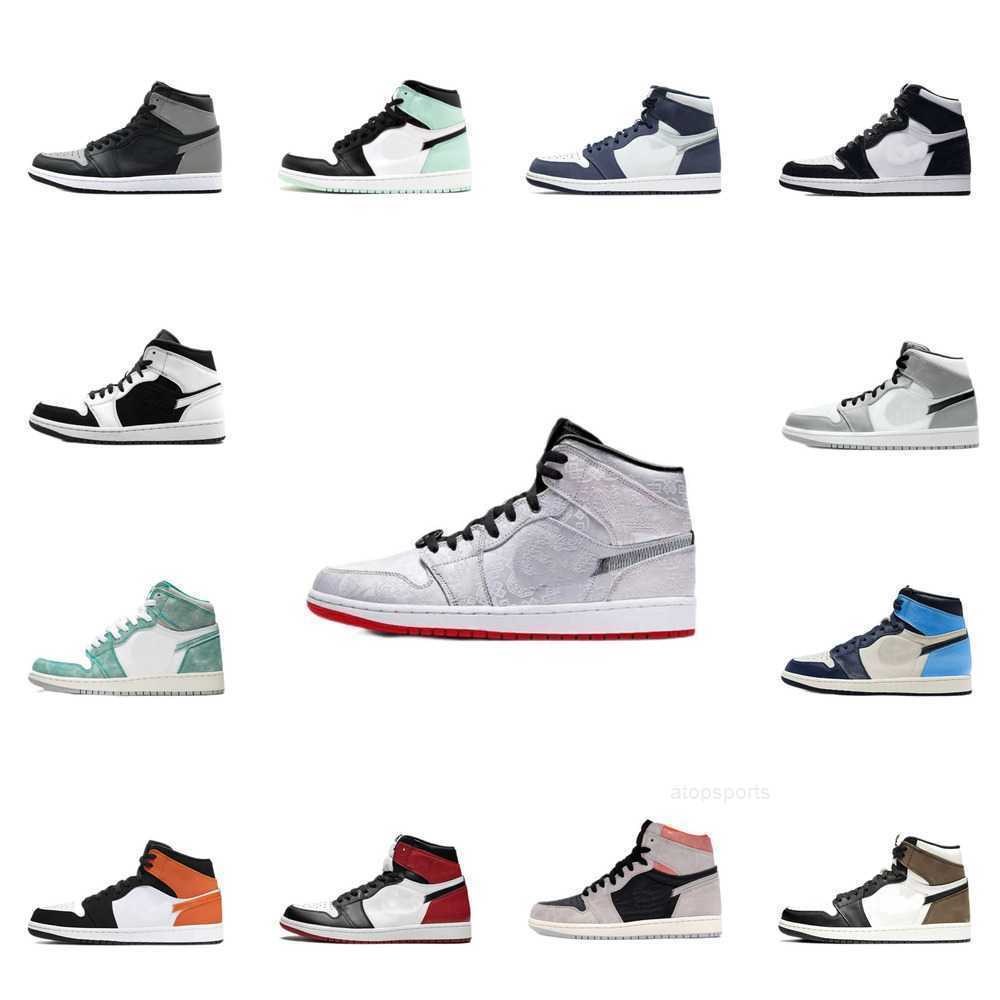 

2022 Men women Outdoor shoes Jumpman 1 Purple Royal Dark Mocha fragment size 36-44, Basketball shoes