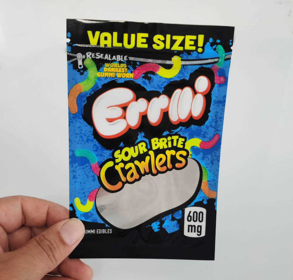 

Packaging Bags errlli sour crawlers edible plastic packaging bags very berry glow worms twisted shark 600mg smell proof package