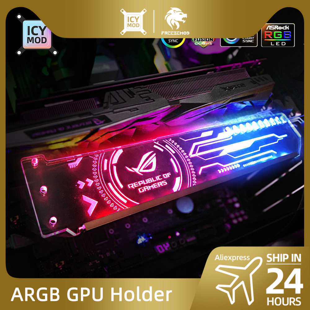 Tablet PC Stands RGB VGA Holder Customize ARGB Horizontal GPU Bracket Video Card Support Graphics Stand Customizable AURA DIY Water Cooler CPU L2-image-811110727