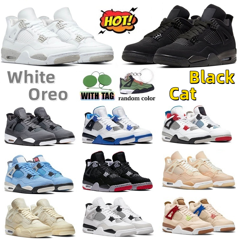 

Jumpman 4s Basketball Shoes Women Men 4 Military Black Cat White Oreo Fire Red Thunder Sail University Grey Pure Money Purple Metallic Sports Sneakers, 49