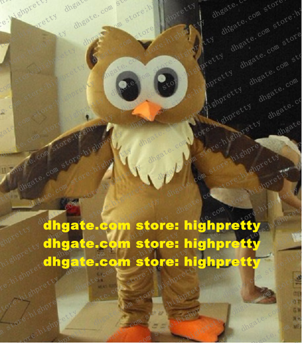 

Likable Brown Owl and Blue Owlet Mascot Costume Mascotte Adult With Dark Brown Wings Big Orange Feet Party Outfit Suit No.887, Blue one