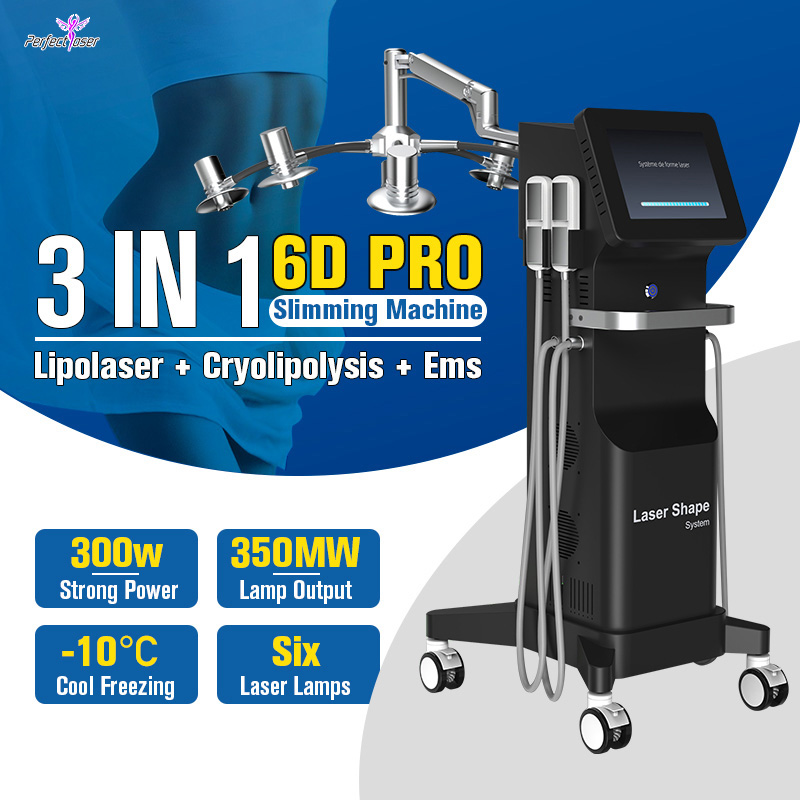 

Professional 6D lipo laser slimming machine weight loss cool tech cryolipolysis lazer machine price 4 cooling plates