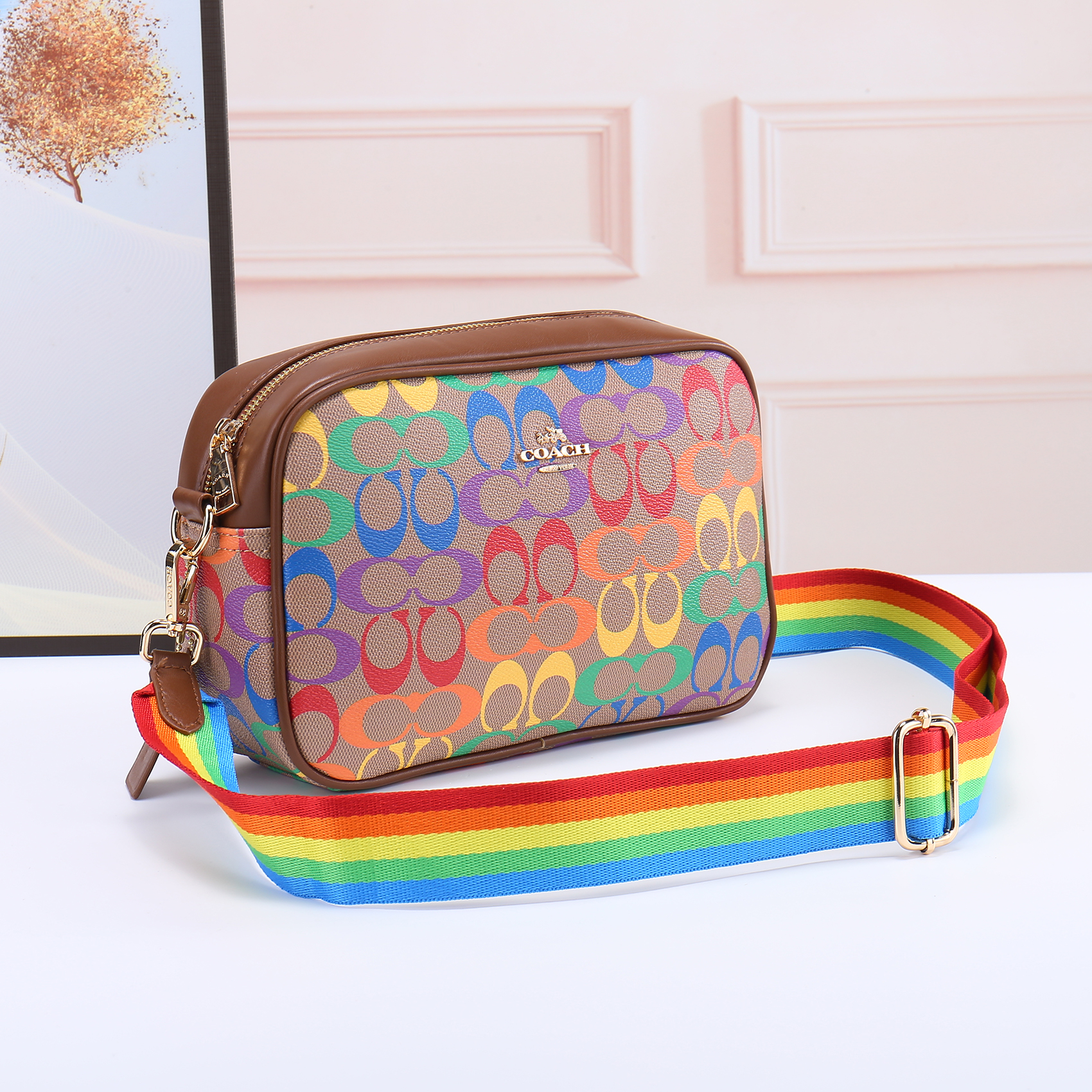 

Hong Kong Luxury Fashion Brand Leather Women's Bag 2023 New Versatile One Shoulder Crossbody Handheld Printed Small, Br3