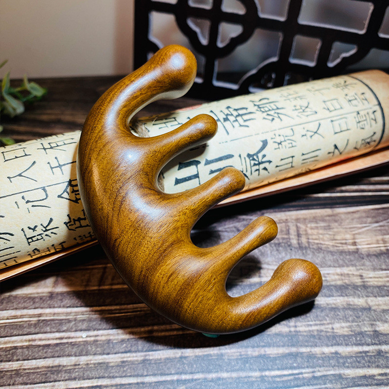 

Meridian Massage Comb Five-Tooth Handleless Wooden Point Acupuncture Head Comb Wide-Tooth Sandalwood Combs