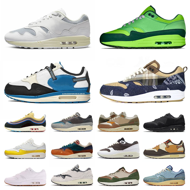 

Air Maxs 1 87 Running Shoes For Mens Womens Travis Scotts x Fragment Oregon Duck Patta Waves 1 Sean Wotherspoon Baroque Brown Sneakers Trainers Big Size 13 Outdoor, 36-45 travis scotts baroque brown