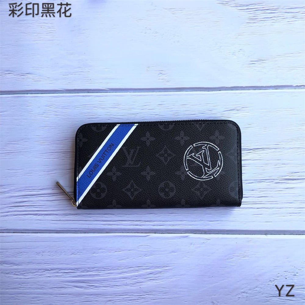 

2021 Fashion women clutch wallet pu leather wallet Louis vuitton lv single zipper wallets lady ladies long classical purse with orange box card