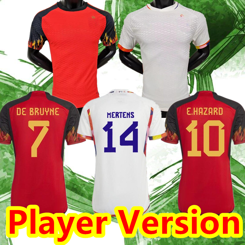 

Player Version 2022 BELGIUM soccer jersey 22/23 DE BRUYNE R.LUKAKU E.HAZARD National Team Shirt MERTENS BATSHUAYI TIELEMANS T.HAZARD Football uniform, Home + patch