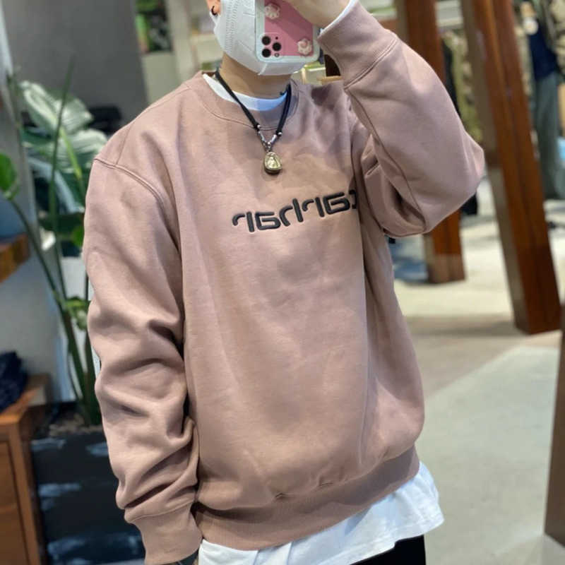 

Designer hoodie mens sweatshirt Carhart embroidered sweater men women long sleeved T-shirt loose pullover sweaters, Sky blue