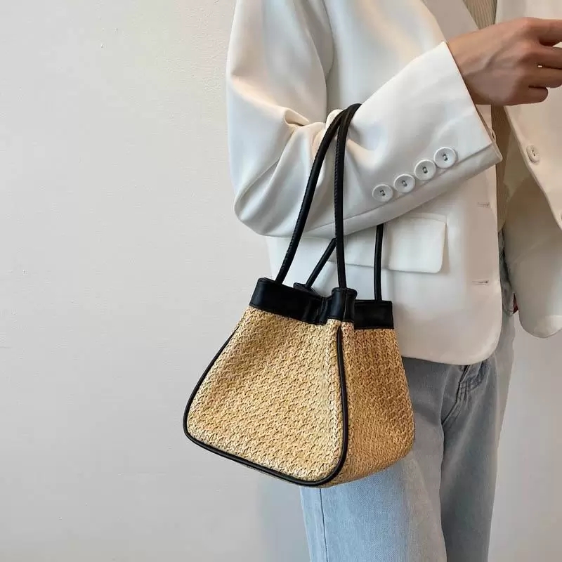 Sacs de soirée Mini tissage à la main paille sous les bras sac pour femmes été mode à la mode épaule sacs à main pique-nique sacs à main