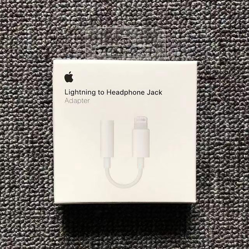 

Original 1;1 lightning 3.5mm headphone adapter jack earphone converter Apple iPhone 13 12 11 Pro Max X for 3.5mm Aux audio cable connector with LOGO retail box, White (1:1 size)