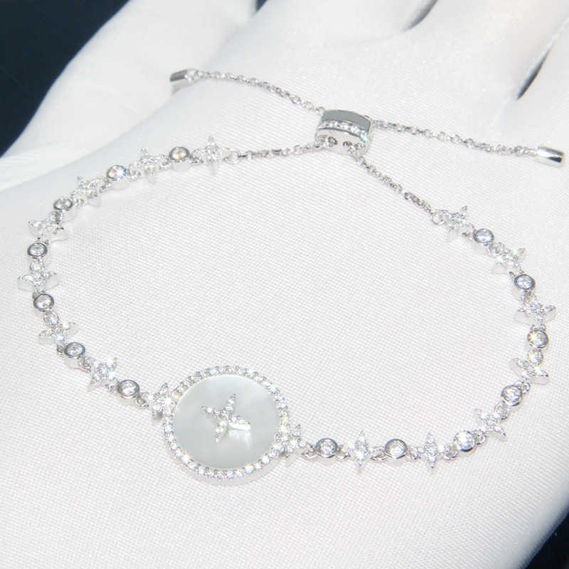 coréen nouvelle chaîne de luxe cristal fleur cubique zircone pendentif Bracelet femmes brillant strass Bracelet bijoux S306
