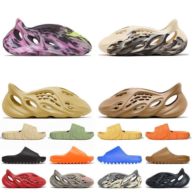 

YZY Schuhe Mens Womens Slippers Fashion Summer Cool enflame orange Desert sand Bone Earth brown Resin Pure men shoes ourdoor Beach